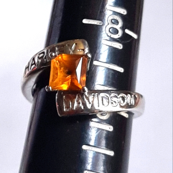 Harley Davidson Franklin Mint November Citrine Birthstone Ring Size 8 - Picture 6 of 9